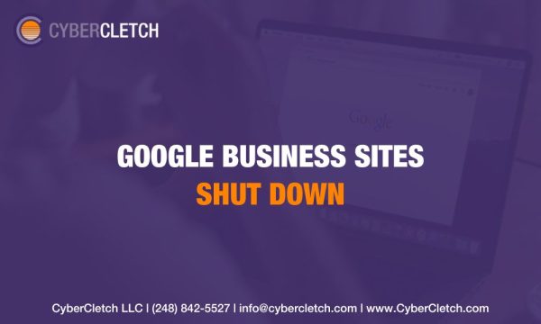 Google Sites for Business being shut down. Featured Text Graphic